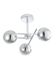 BHS Chrome Lindos 3lt Cross Arm Semi Flush Ceiling Light - Image 3 of 4