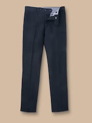 Charles Tyrwhitt Blue Slim Fit 100% Linen Trousers - Image 4 of 5