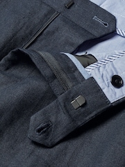 Charles Tyrwhitt Blue Slim Fit 100% Linen Trousers - Image 5 of 5