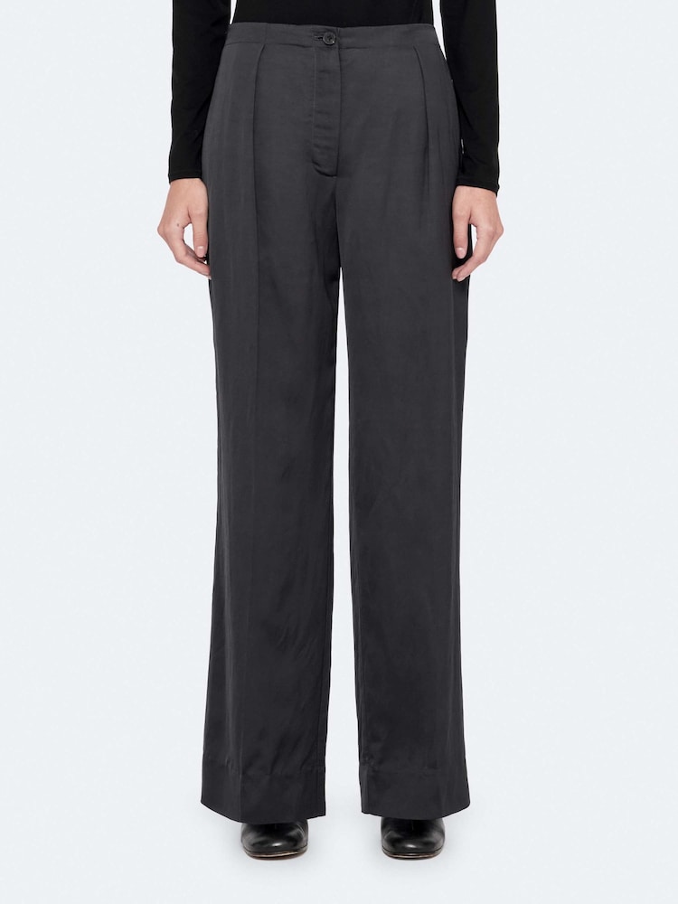AllSaints Black Satin Trousers - Image 1 of 8