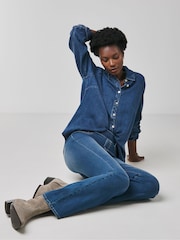 JD Williams Mid Blue Bootcut Jeggings - Image 2 of 4