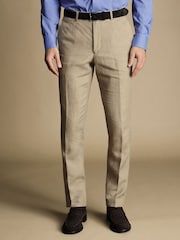 Natural - Calça Charles Tyrwhitt Slim Fit 100% Linho - Imagem 1 de 5