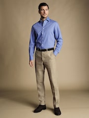 Natural - Calça Charles Tyrwhitt Slim Fit 100% Linho - Imagem 3 de 5