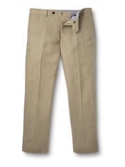 Natural - Calça Charles Tyrwhitt Slim Fit 100% Linho - Imagem 4 de 5