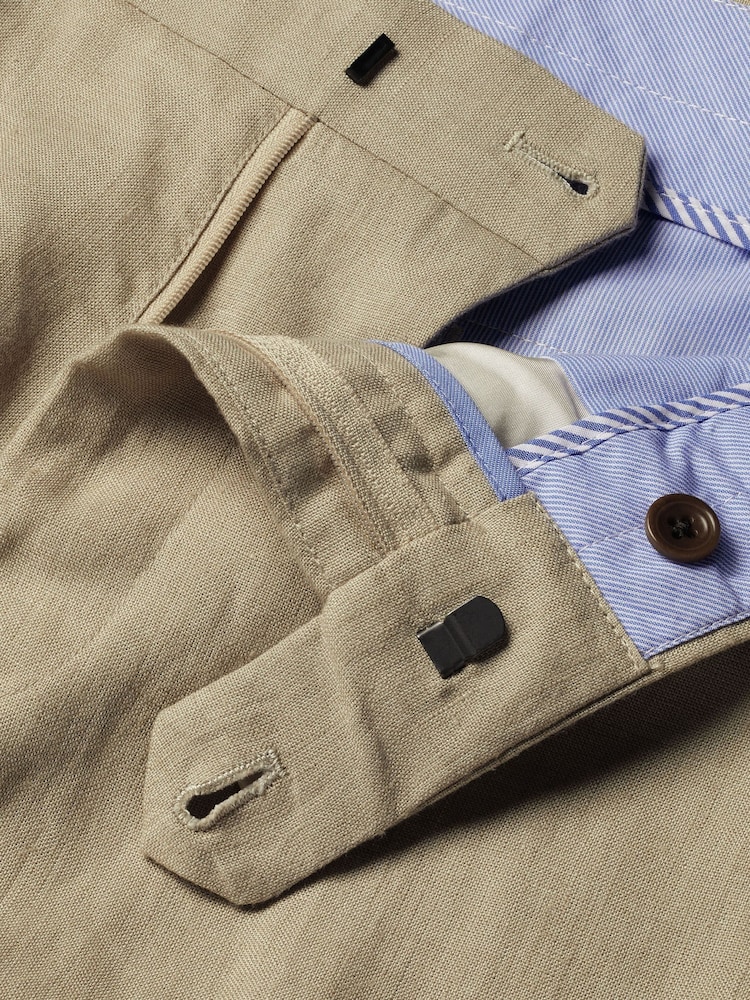 Natural - Calça Charles Tyrwhitt Slim Fit 100% Linho - Imagem 5 de 5