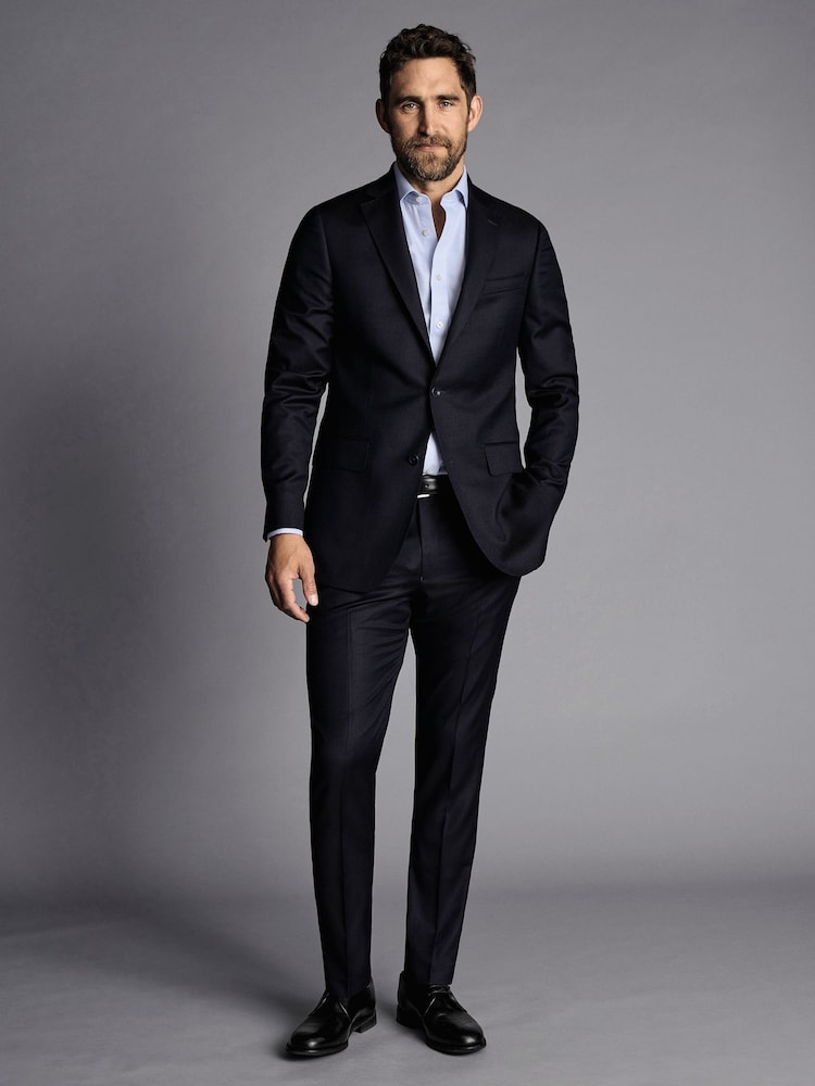 Charles Tyrwhitt Blue Slim Fit Italian Luxury Suit Trousers - Image 1 of 3