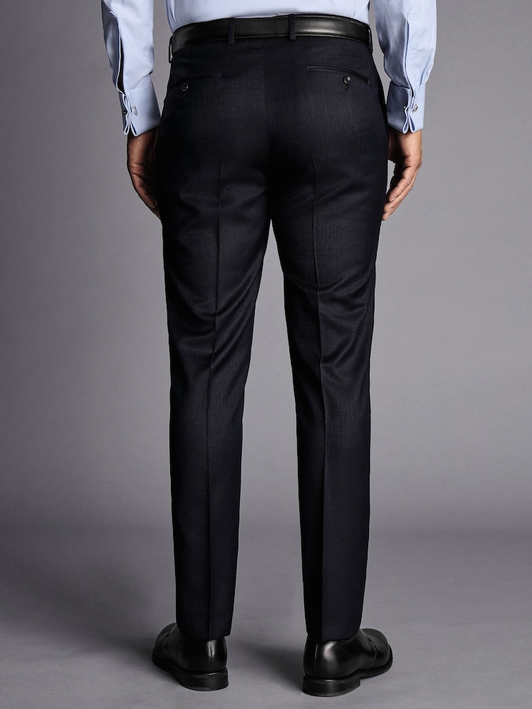 Charles Tyrwhitt Blue Slim Fit Italian Luxury Suit Trousers - Image 2 of 3