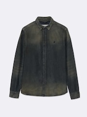 AllSaints Blue Gleason Denim Shirt - Image 8 of 8