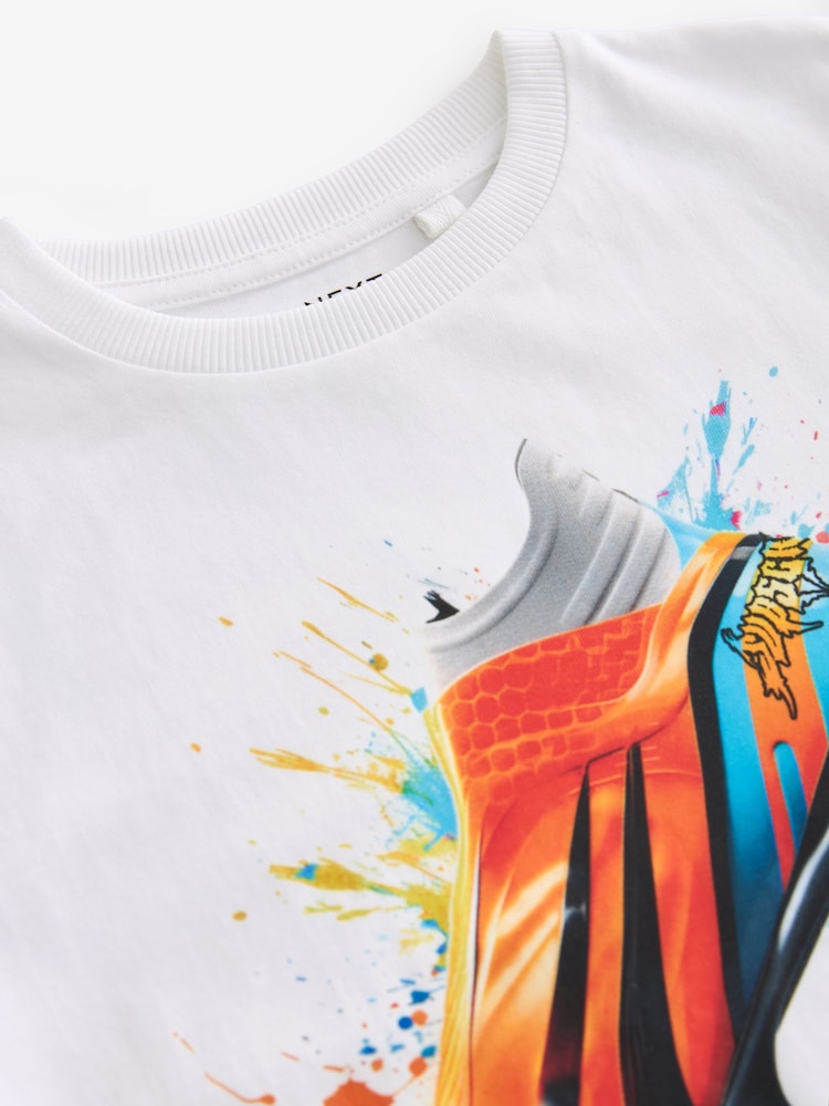 White Football Boot 100% Cotton Short Sleeve Graphic T-Shirt (3-16yrs) - Image 3 of 3