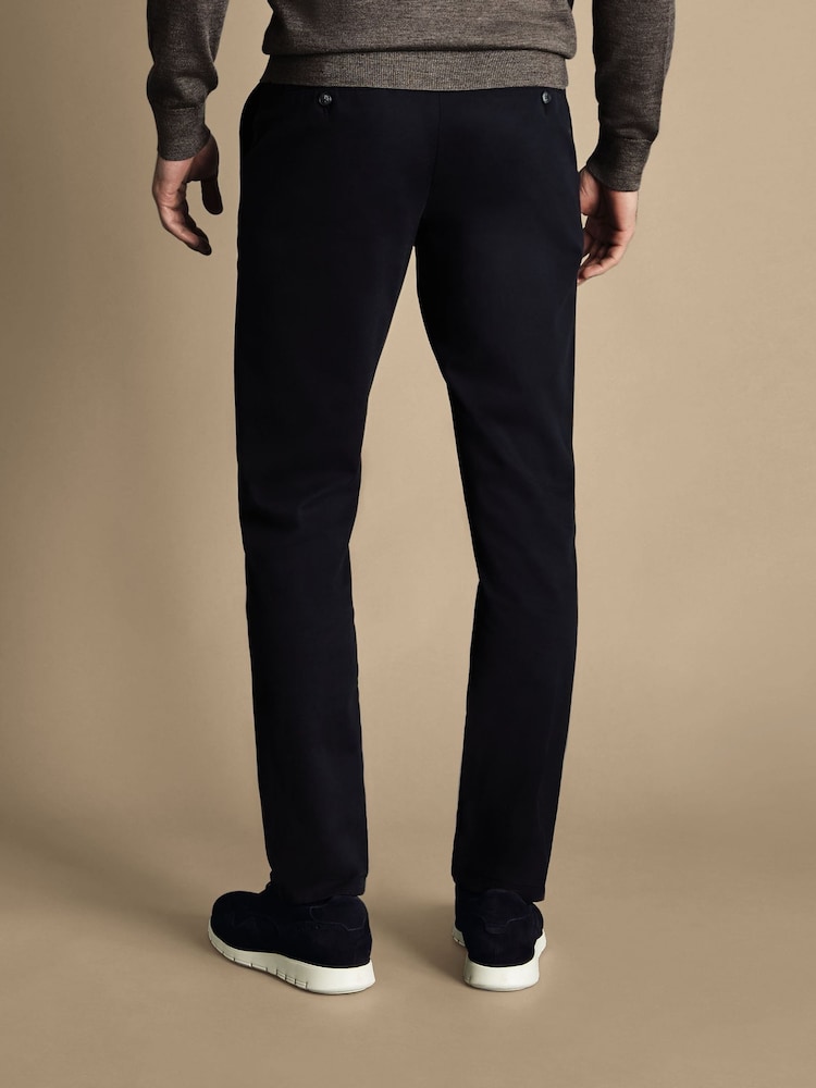 Charles Tyrwhitt Dark black Classic Fit Ultimate non-iron Chino Trousers - Image 2 of 5