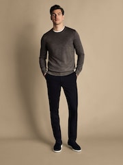 Charles Tyrwhitt Dark black Classic Fit Ultimate non-iron Chino Trousers - Image 3 of 5