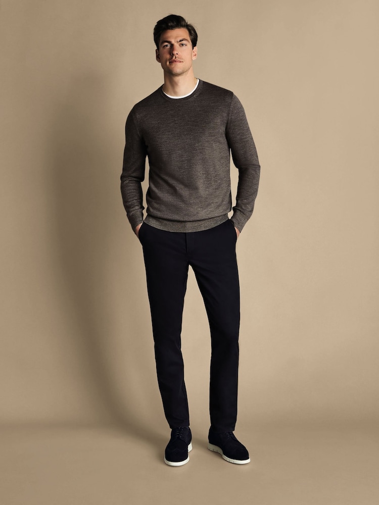 Charles Tyrwhitt Dark black Classic Fit Ultimate non-iron Chino Trousers - Image 3 of 5