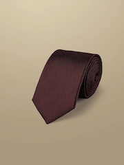 Charles Tyrwhitt Burgundy Red Silk Stain Resist Slim Tie - Image 1 of 2