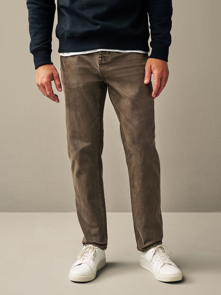 Brown Regular Fit Overdyed Denim Jeans - Image 1 of 2