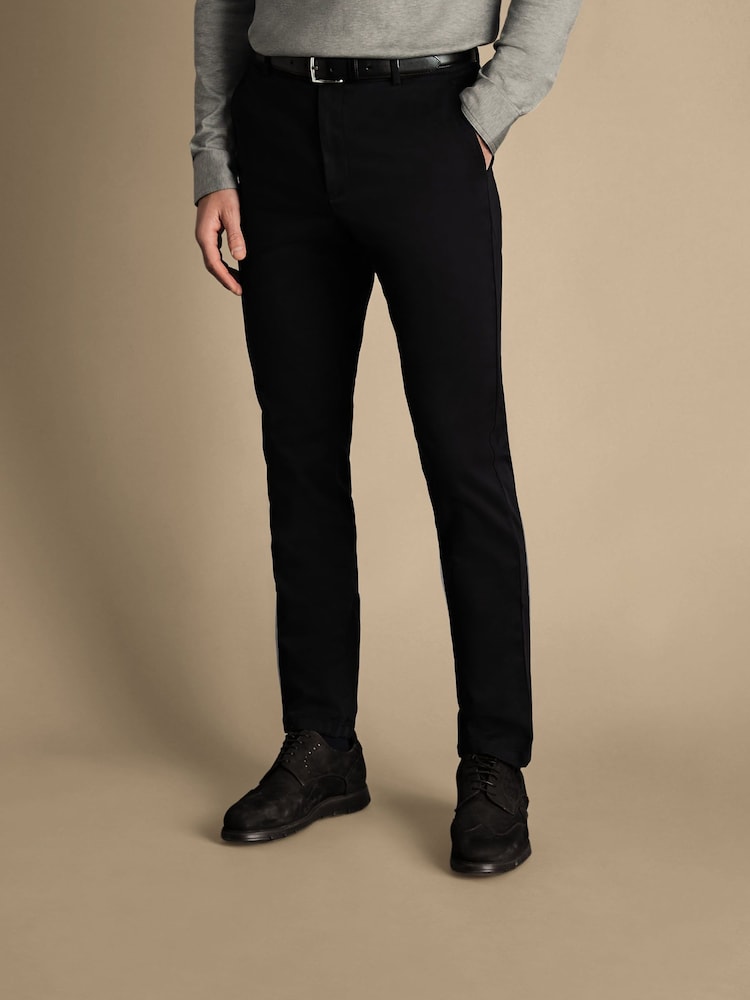 Charles Tyrwhitt Black Classic Fit Ultimate non-iron Chino Trousers - Image 1 of 5