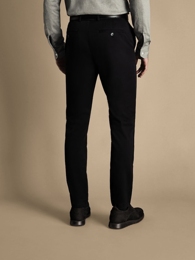 Charles Tyrwhitt Black Classic Fit Ultimate non-iron Chino Trousers - Image 2 of 5