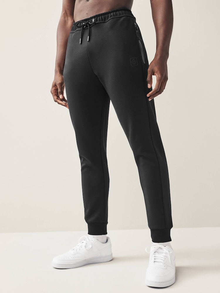 Black Athleisure Cuffed Joggers - Image 1 of 8