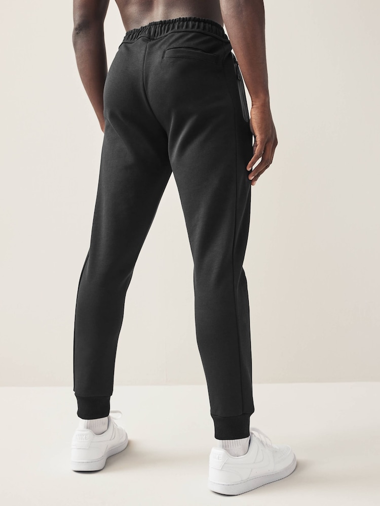 Black Athleisure Cuffed Joggers - Image 2 of 8