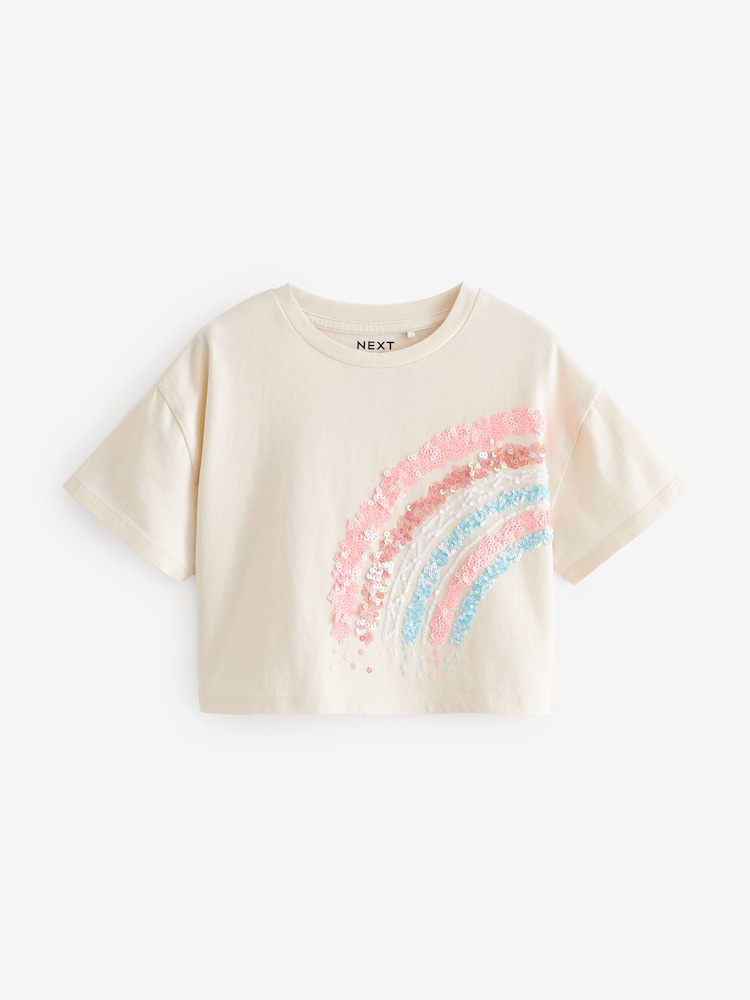 Fluro Rosa/Orange/Blau - Pailletten-Regenbogen Boxy T-Shirts im 4er-Pack (3-16Jahre) - Bild 1 von 11 Fluro Rosa/Orange/Blau - Pailletten-Regenbogen Boxy T-Shirts im 4er-Pack (3-16Jahre) - Bild 1 von 11