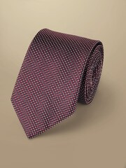 Charles Tyrwhitt Red Mini Floral Silk Stain Resist Pattern Tie - Image 1 of 1