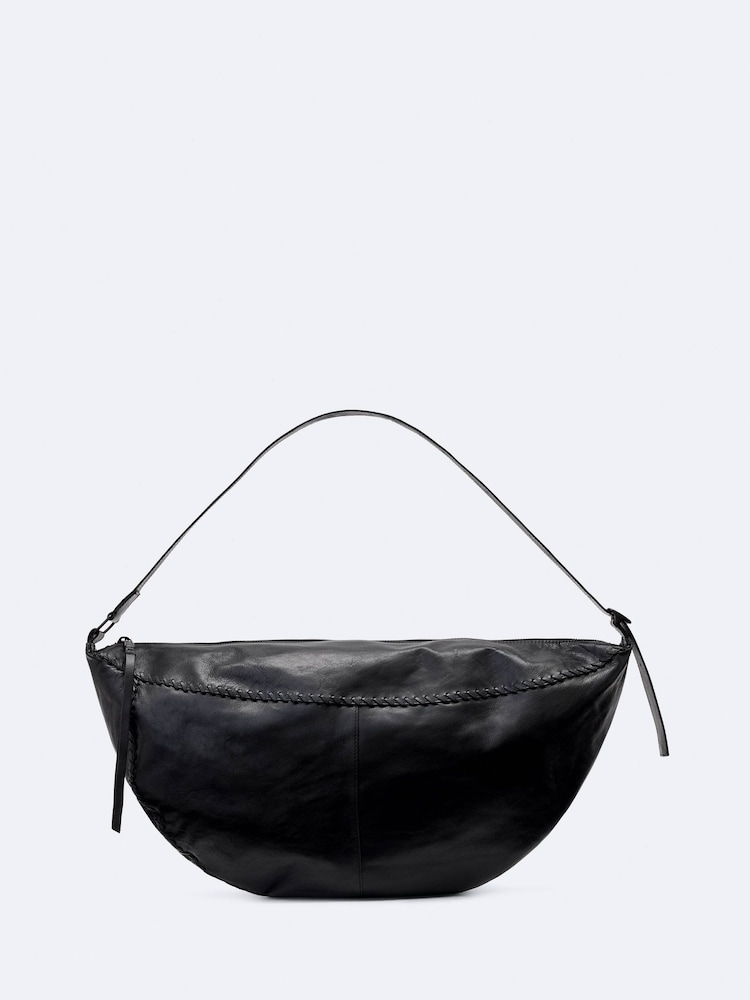 AllSaints Black Esme Whpstitch Shoulder Bag - Image 1 of 4