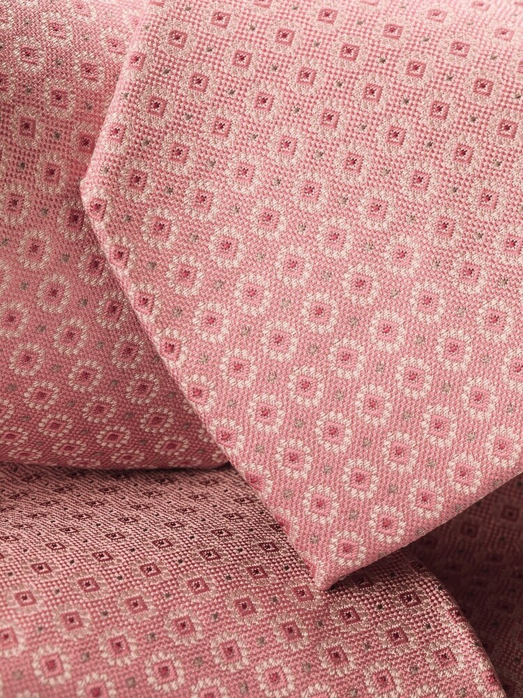 Charles Tyrwhitt Pink Mini Floral Silk Stain Resist Pattern Tie - Image 2 of 2