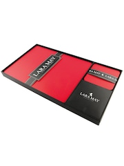 Lara-May Set of 8 London Red Leather Coasters and Placemats - Image 4 of 4