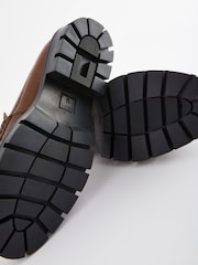 Tan Brown Forever Comfort Leather Cleated Sole Loafer Shoes - Image 5 of 5
