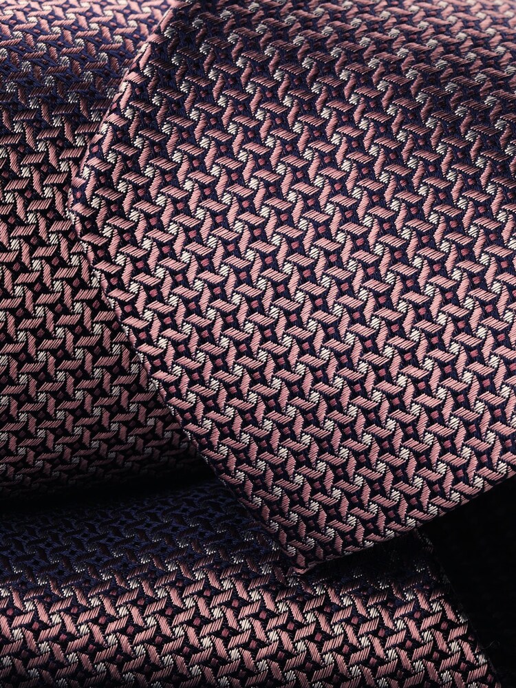 Charles Tyrwhitt Pink Semi Plain Silk Stain Resist Pattern Tie - Image 2 of 2 Charles Tyrwhitt Pink Semi Plain Silk Stain Resist Pattern Tie - Image 2 of 2