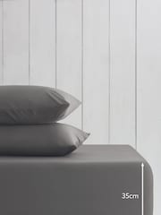 Grey Charcoal Cotton Rich Deep Fitted Sheet - Image 2 of 2