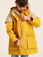 Joules Seacombe Yellow Waterproof Hooded Raincoat with Cape - Image 5 of 13