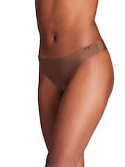 Under Armour Dark Brown No Show Pure Stretch Thongs 3 Pack - Image 4 of 5