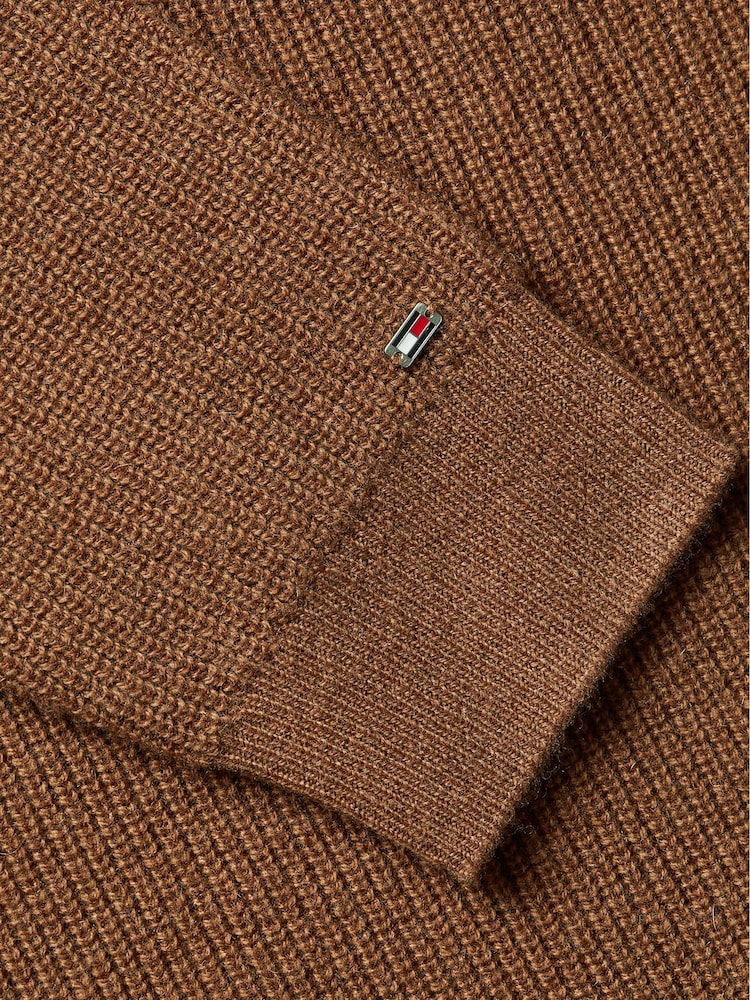 Tommy Hilfiger Cashmere Blend Roll Neck Brown Dress - Image 10 of 10