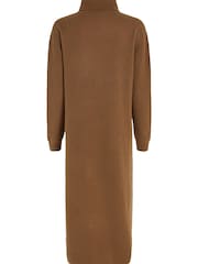 Tommy Hilfiger Cashmere Blend Roll Neck Brown Dress - Image 9 of 10