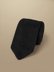 Charles Tyrwhitt Black Silk Knitted Slim Tie - Image 1 of 2