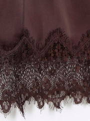 River Island Brown Lace Mix Midi Skirt - Image 4 of 4