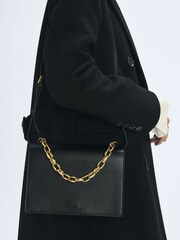 Reiss Black Margot Wool-Cashmere Blend Double Breasted Long Coat - Image 3 of 5