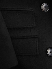 Reiss Black Margot Wool-Cashmere Blend Double Breasted Long Coat - Image 5 of 5