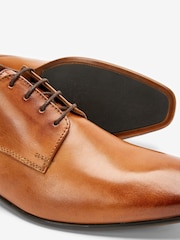 Tan Brown Regular Fit Derby Shoes - Image 3 of 5