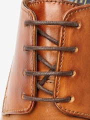 Tan Brown Regular Fit Derby Shoes - Image 4 of 5