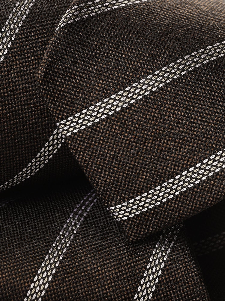 Charles Tyrwhitt Brown Silk Stripe Tie - Image 2 of 2