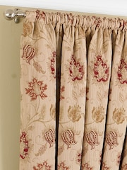 Paoletti Zurich Floral Champagne Cream Jacquard Pencil Pleat Curtains - Image 4 of 4