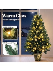 Homcom Green 4ft Pre-lit Christmas Tree with Vase Base - Image 4 of 6