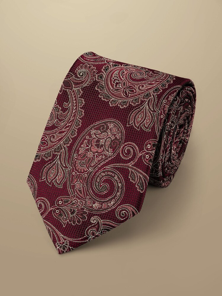 Charles Tyrwhitt Red Paisley Silk Tie - Image 1 of 2
