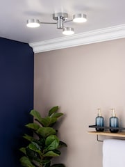 BHS Chrome Edessa 3x5w LED IP44 Ceiling Light - Image 1 of 5