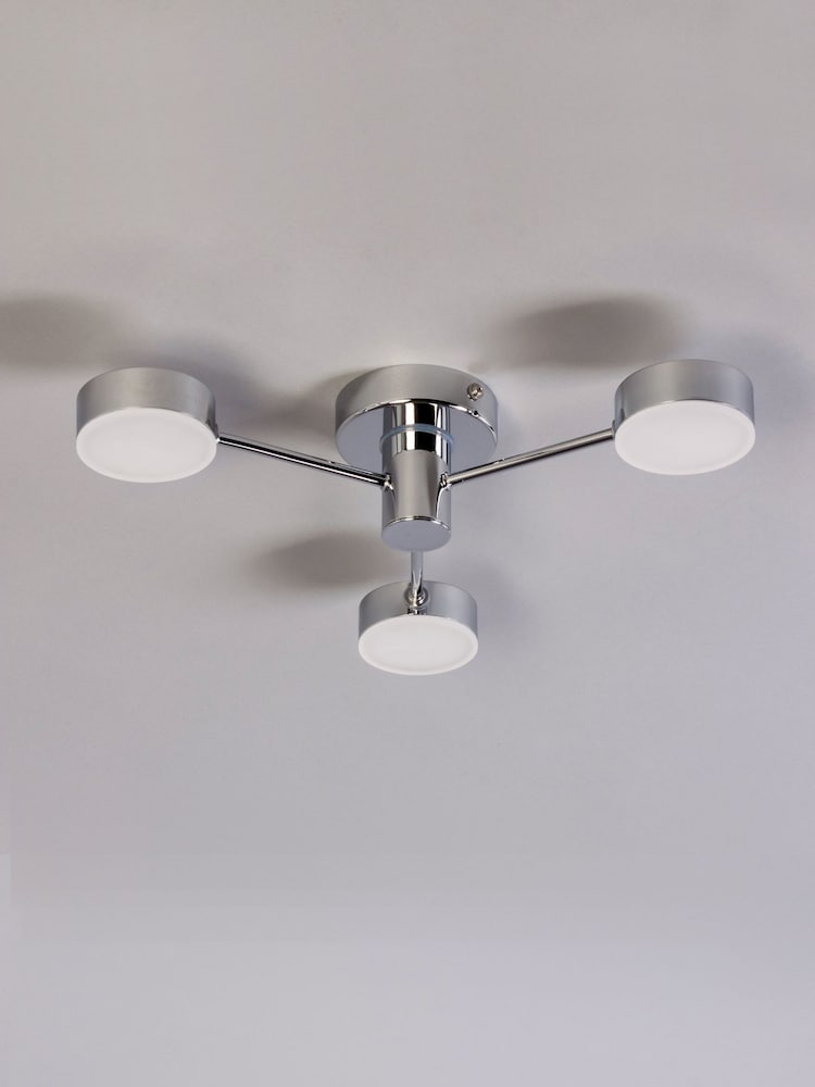 BHS Chrome Edessa 3x5w LED IP44 Ceiling Light - Image 2 of 5 BHS Chrome Edessa 3x5w LED IP44 Ceiling Light - Image 2 of 5