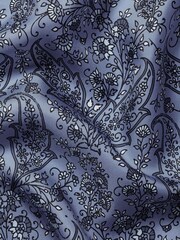 Charles Tyrwhitt Blue Black Heather Mini Paisley Print Silk Pocket Square - Image 2 of 2