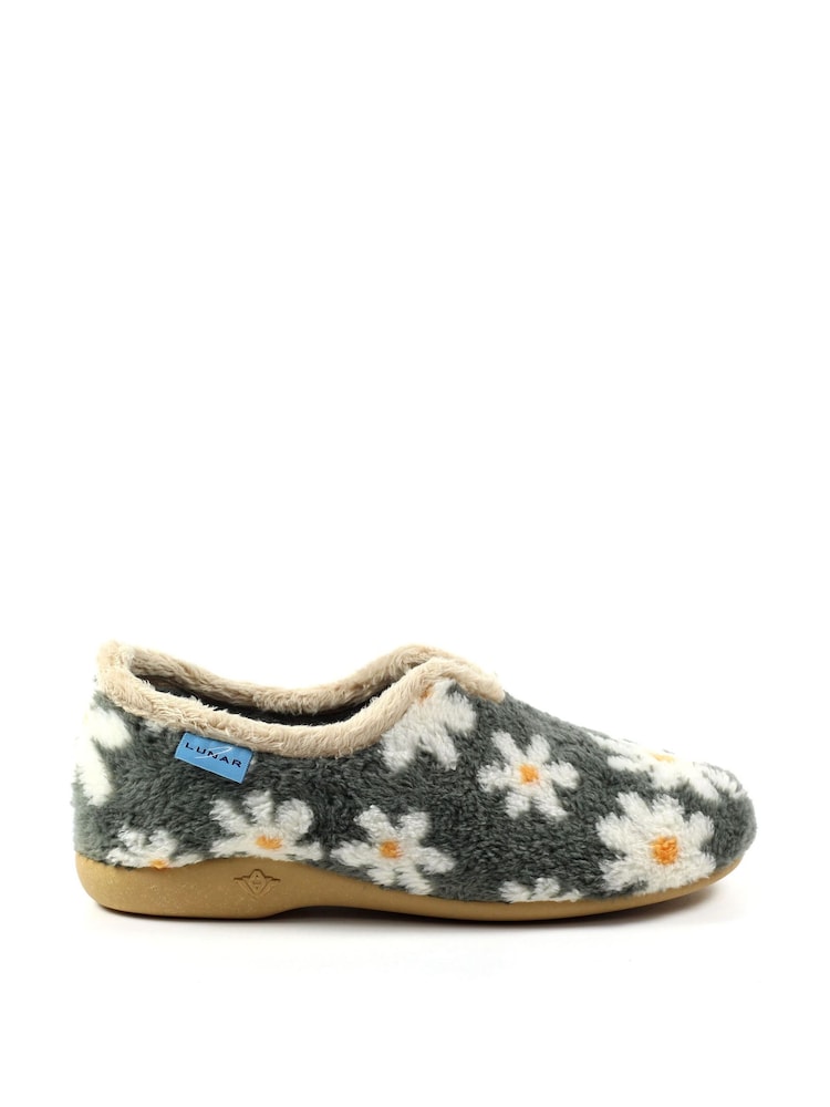 Lunar Grey Daisy Full Slippers - Image 2 of 10