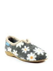 Lunar Grey Daisy Full Slippers - Image 4 of 10
