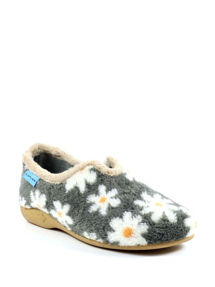 Lunar Grey Daisy Full Slippers - Image 3 of 10